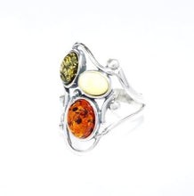 Load image into Gallery viewer, Pendant with amber green, milk and cognac (925)
