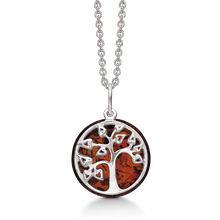 Load image into Gallery viewer, Necklace with amber and the tree of life. (925)
