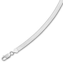 Indlæs billede til gallerivisning Flad sildeben 7,0 mm halskæde i sterlingsølv (925)
