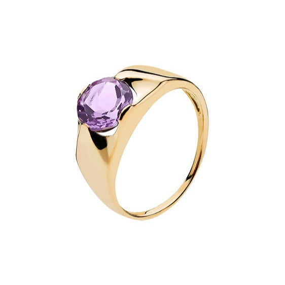 Lund Cph, Ring in 8 kt. gold with amethyst (333)