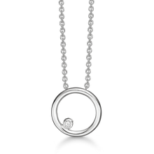 Load image into Gallery viewer, Sterling silver necklace with diamond (925)
