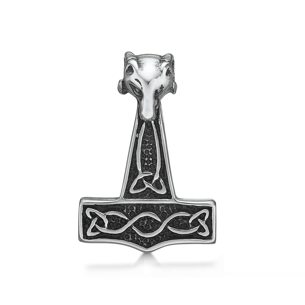 Thor's hammer 31x45mm pendant in Steel