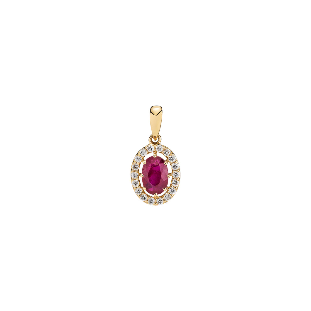 Lund Cph, Pendant with Ruby and diamonds (585)