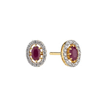 Load image into Gallery viewer, Lund Cph, Earrings in 14 kt. gold with ruby ​​and diamonds (585)
