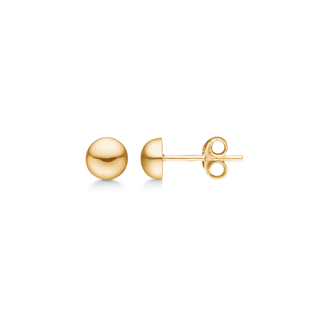 Earrings 6 mm 8kt. gold hemisphere (333)