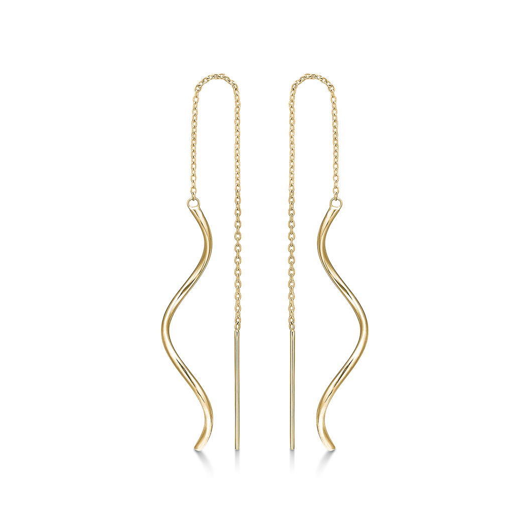 Thread earring. with spiral in 8 kt gold (333)