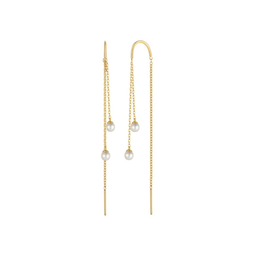 Wire earrings with freshwater pearls in 8 kt. gold (333)