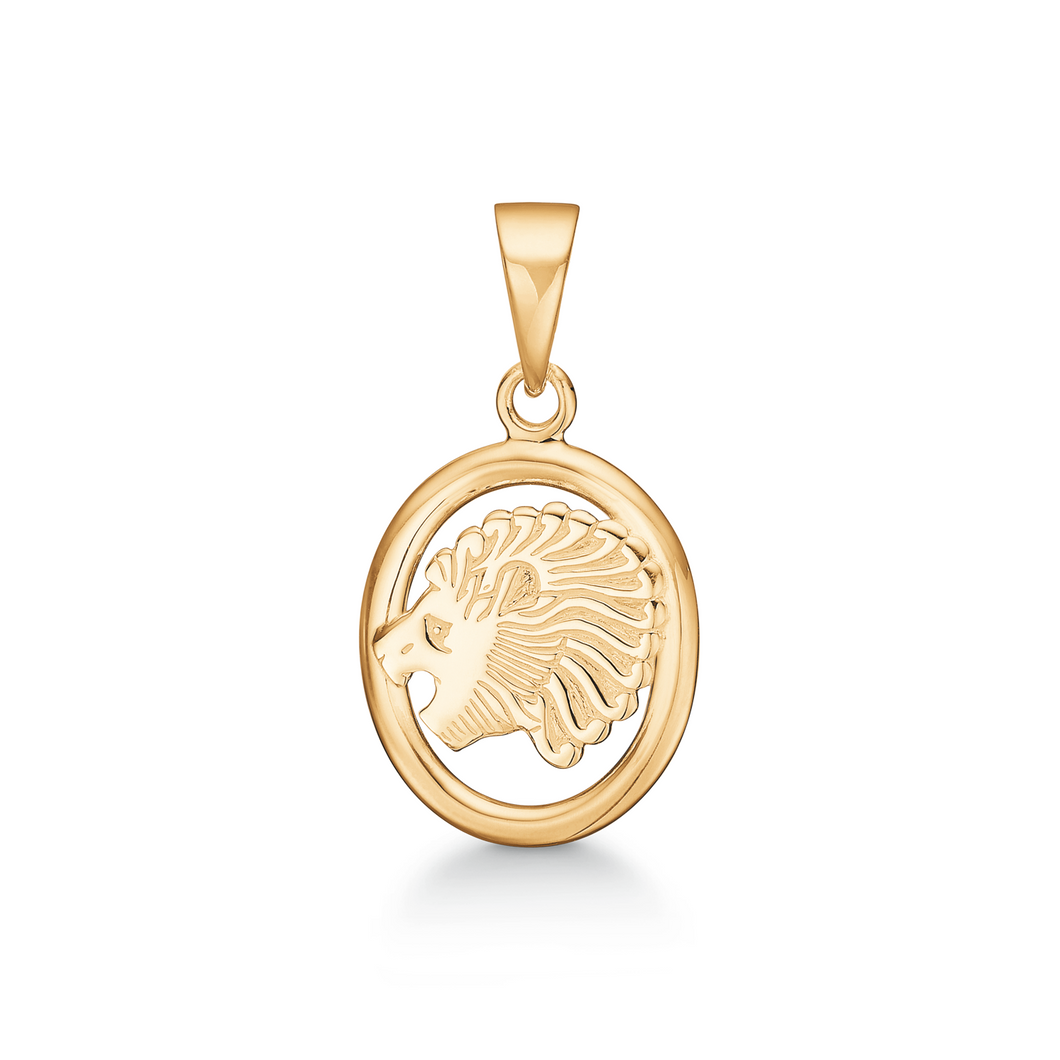 The Lion, Zodiac pendant in 13 x 12.5 mm 8 kt. gold (333)