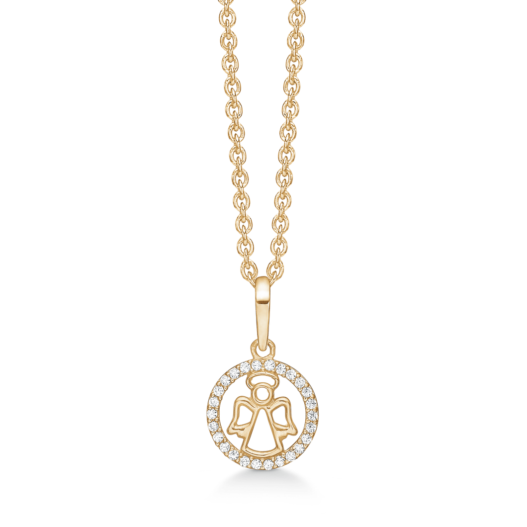 Necklace angel with zirconia in 8 kt. gold (333)