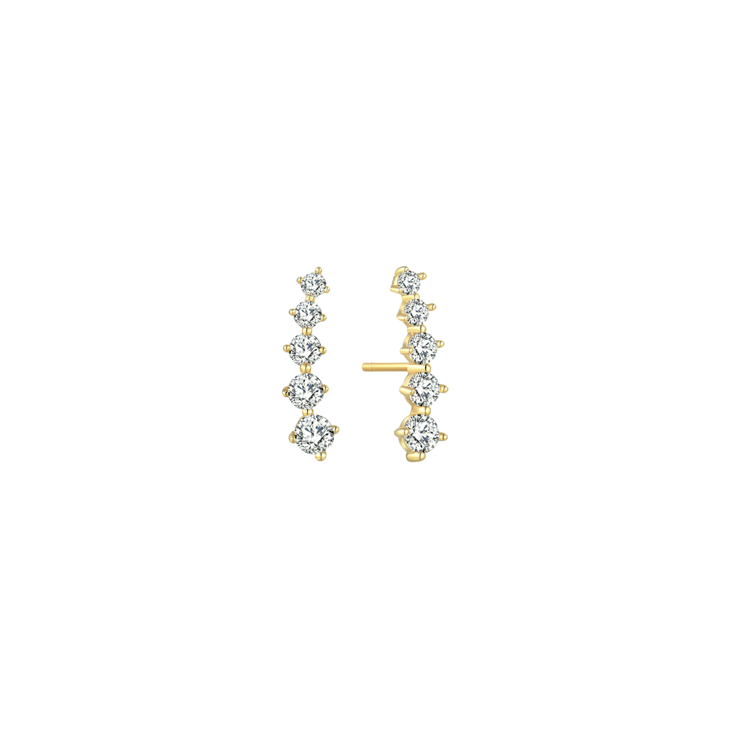 Earrings 14 kt. gold with synth. zirconia (585)
