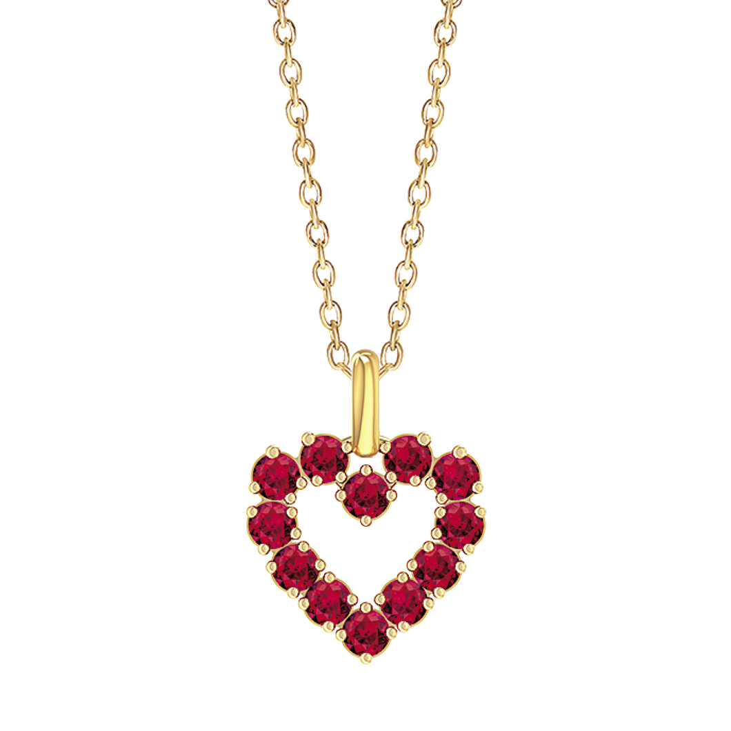 Necklace with ruby ​​on the edge (585)