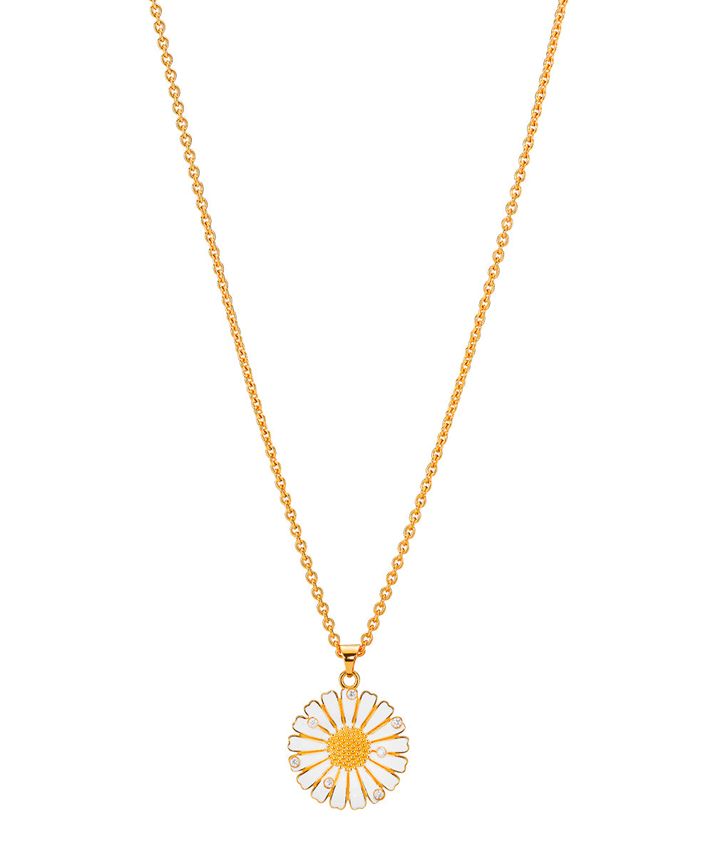 Marguerit Necklace 20mm with 7 zirconia on anchor chain 45 - 48 cm (925)