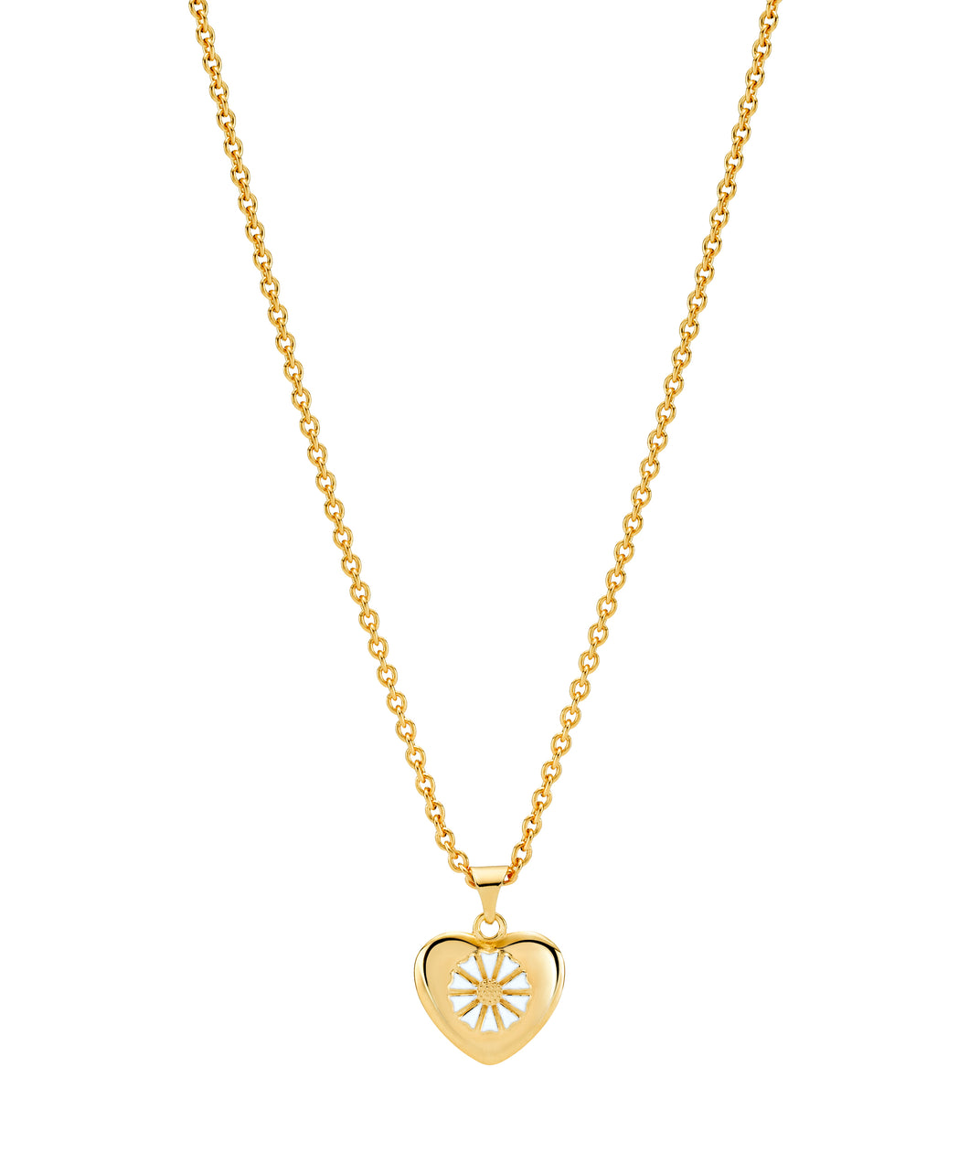 Marguerit Necklace 7.5mm with 14mm heart on anchor chain 45-48cm (925)