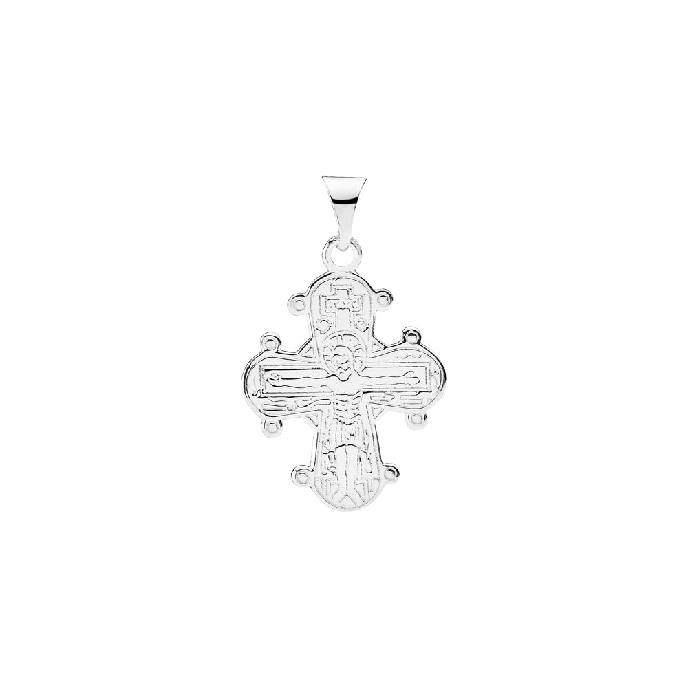 Lund Cph, Daymark cross with Our Father 18x16 mm pendant in Sterling silver (925)