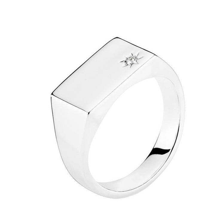Lund Cph, Ring in sterling silver with Zirconia (925)