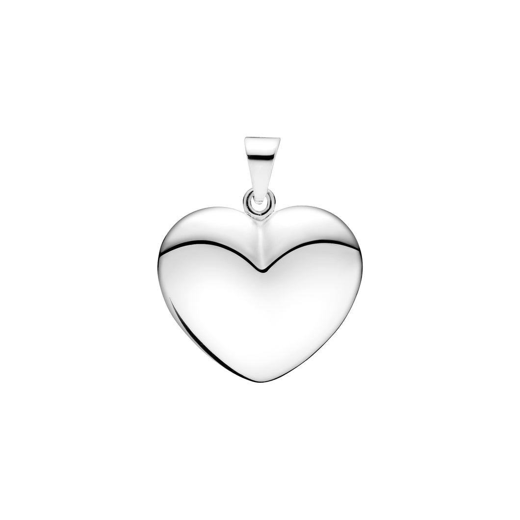 Lund Cph, Pendant heart in smooth sterling silver (925)