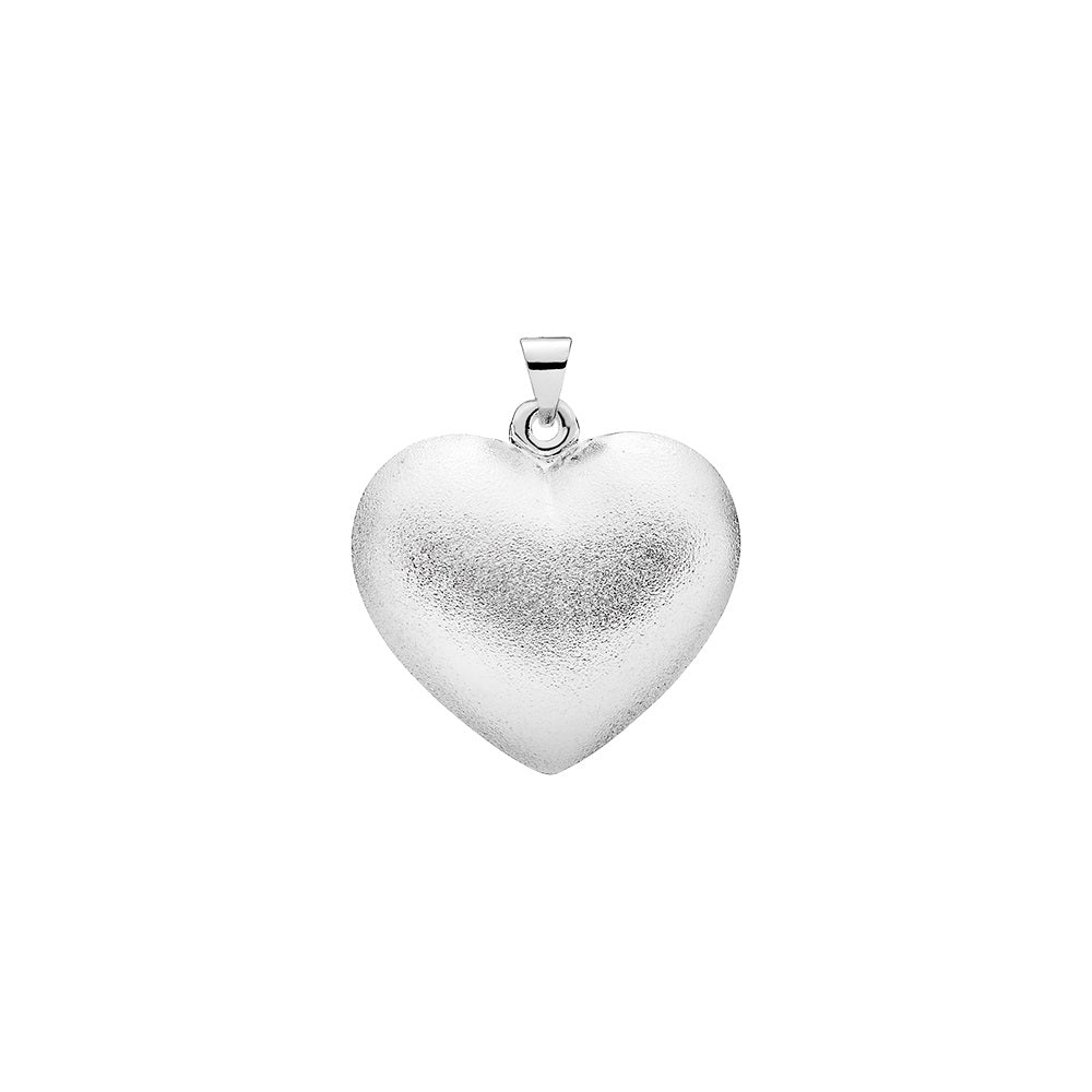 Lund Cph, Pendant heart in brushed sterling silver (925)