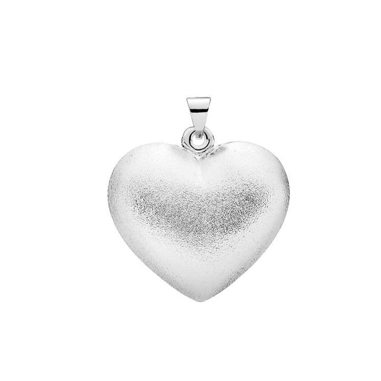 Lund Cph, Pendant heart in brushed sterling silver (925)