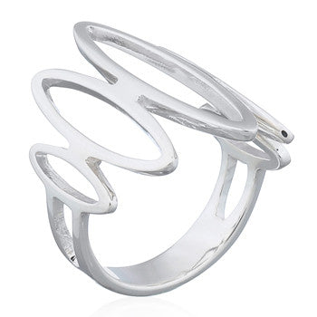 Ring Open Marquise pattern in sterling silver (925)