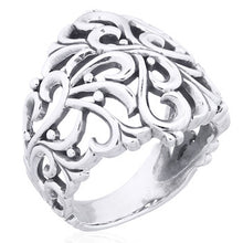 Load image into Gallery viewer, Ring with pattern in sterling silver (925)
