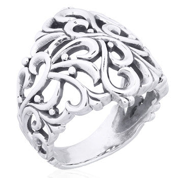 Ring with pattern in sterling silver (925)