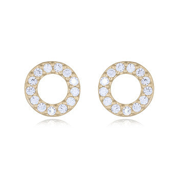 Round studs with zirconia FG sterling silver (925)