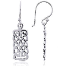 Load image into Gallery viewer, Celtic knot rectangular earrings sterling silver (925)
