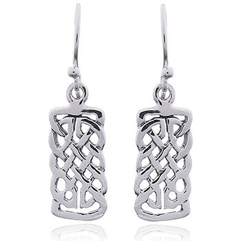 Celtic knot rectangular earrings sterling silver (925)