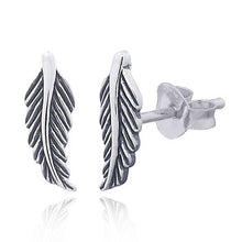Load image into Gallery viewer, Earrings with feathers in sterling silver (925)
