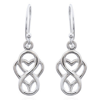 Celtic heart with infinity knot earrings sterling silver (925)