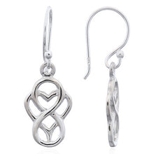 Load image into Gallery viewer, Celtic heart with infinity knot earrings sterling silver (925)
