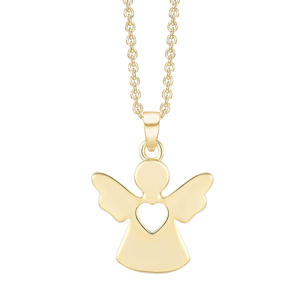 Halskæde med engel vedh. med hjerte i sterlingsølv (925)