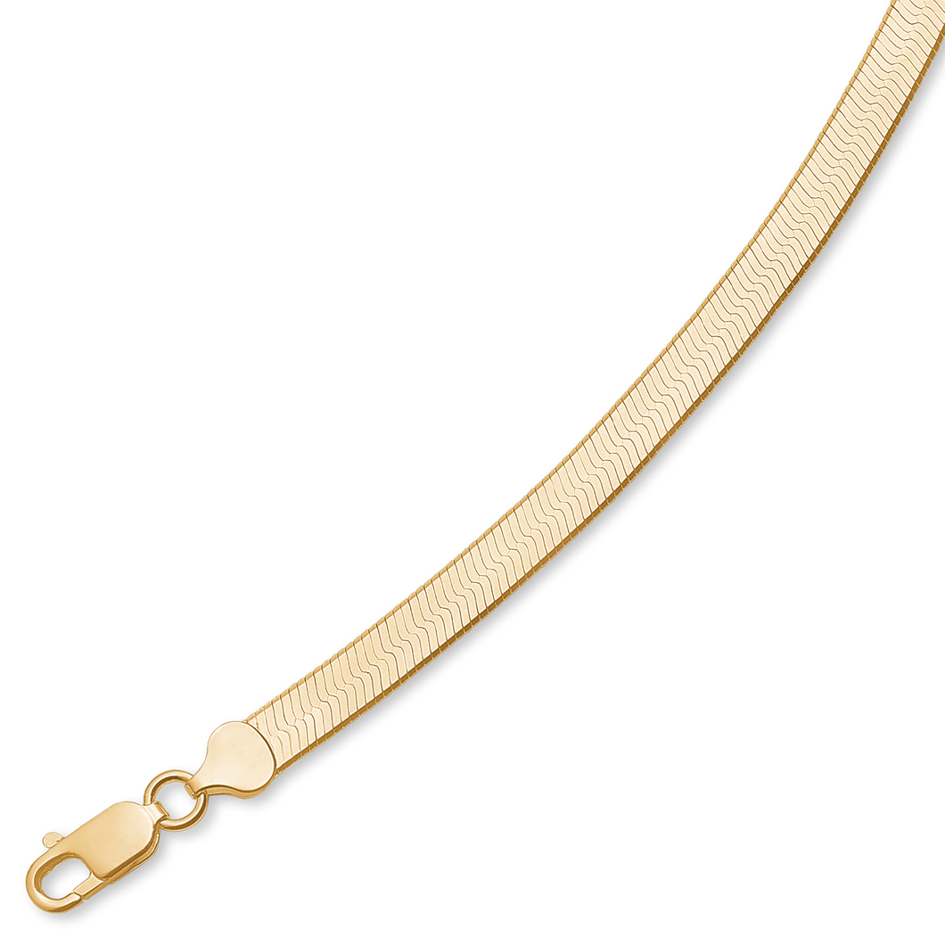 Flad sildeben 7,0 mm halskæde i sterlingsølv (925)