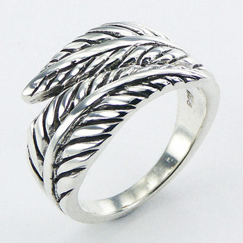 Ring leaf motif in sterling silver (925)