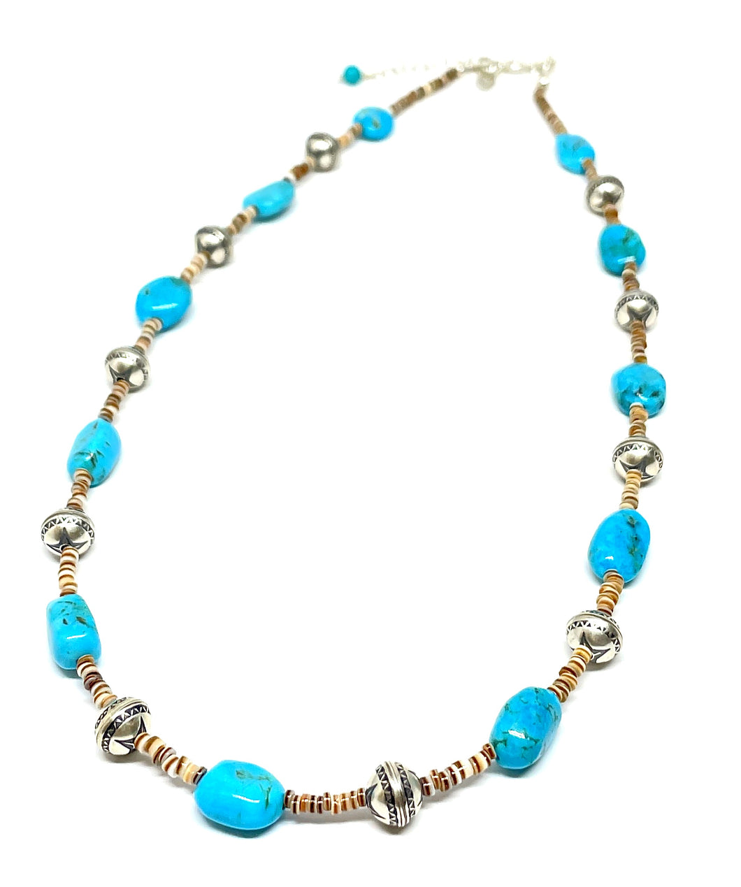ByKila, Necklace with Kingman turquoise and sterling silver clasp (925)