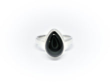 Load image into Gallery viewer, Ring drop-shaped black onyx in sterling silver (925)
