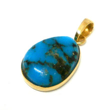 Load image into Gallery viewer, ByKila, 14 kt. gold pendant with Moranci turquoise (585)

