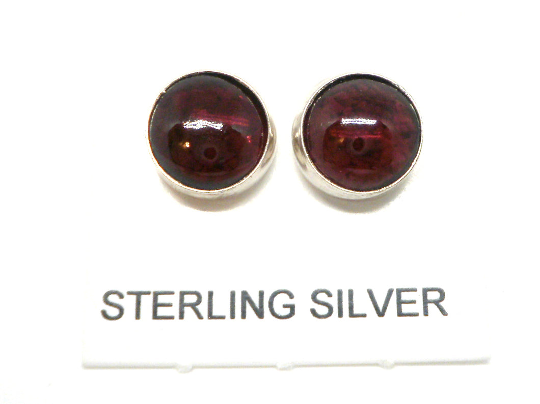 Stud earrings 6 mm with gemstones in sterling silver (925)
