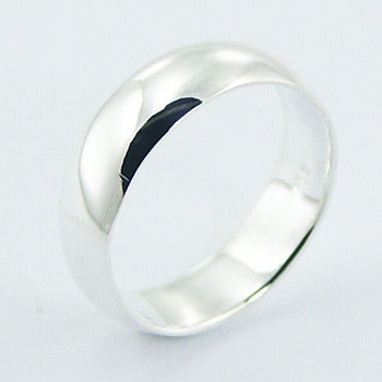 Ring plain i 6 mm sterlingsølv (925)