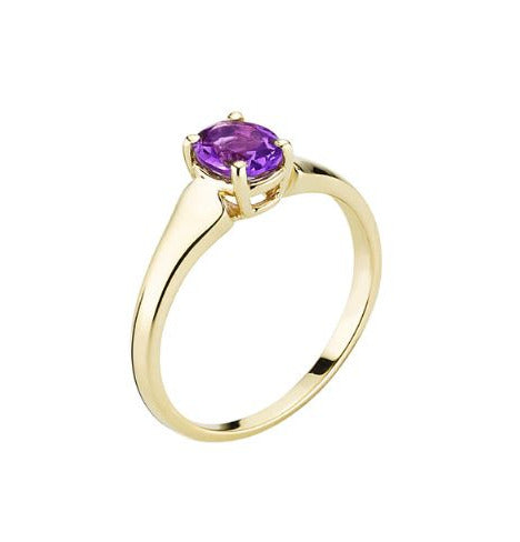 Lund Cph, Ring in 8 kt. gold with purple amethyst (333)