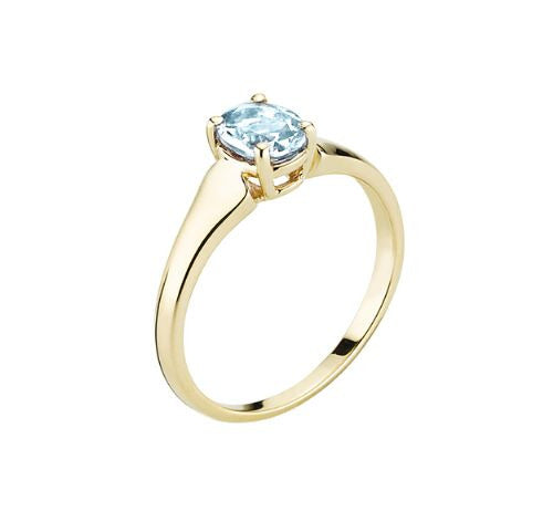 Lund Cph, Ring in 8 kt. gold with Blue topaz (333)