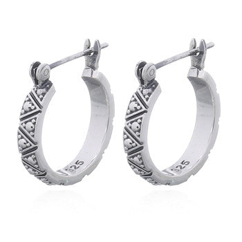 Hoop earrings with viking pattern (925)