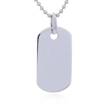 Pendant in sterling silver, Dog tag (925)
