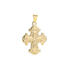 Load image into Gallery viewer, Lund Cph, Daymark cross with smooth back 16x13 mm pendant in 8 kt. gold (333)
