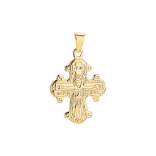Load image into Gallery viewer, Lund Cph, Daymark cross with smooth back 16x13 mm pendant in 14 kt. gold (585)
