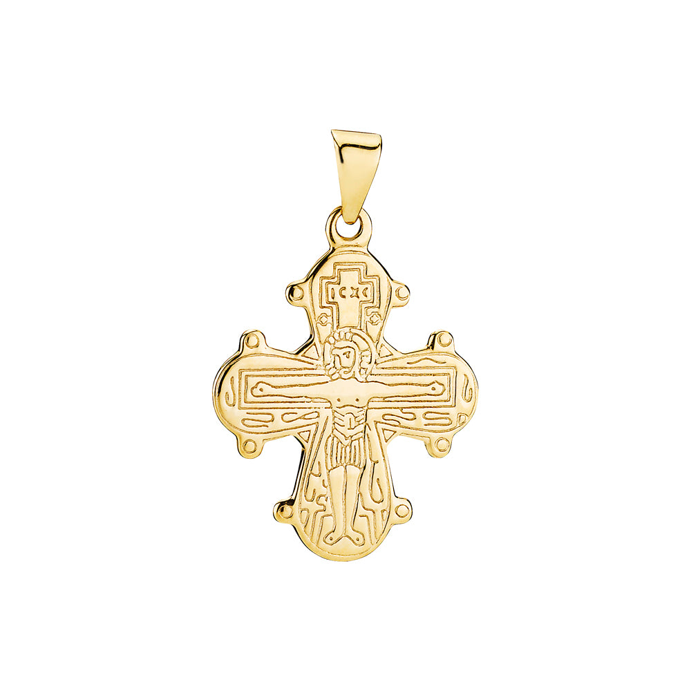 Lund Cph, Dagmarkors with smooth back 18x16 mm pendant in 8 kt. gold (333)