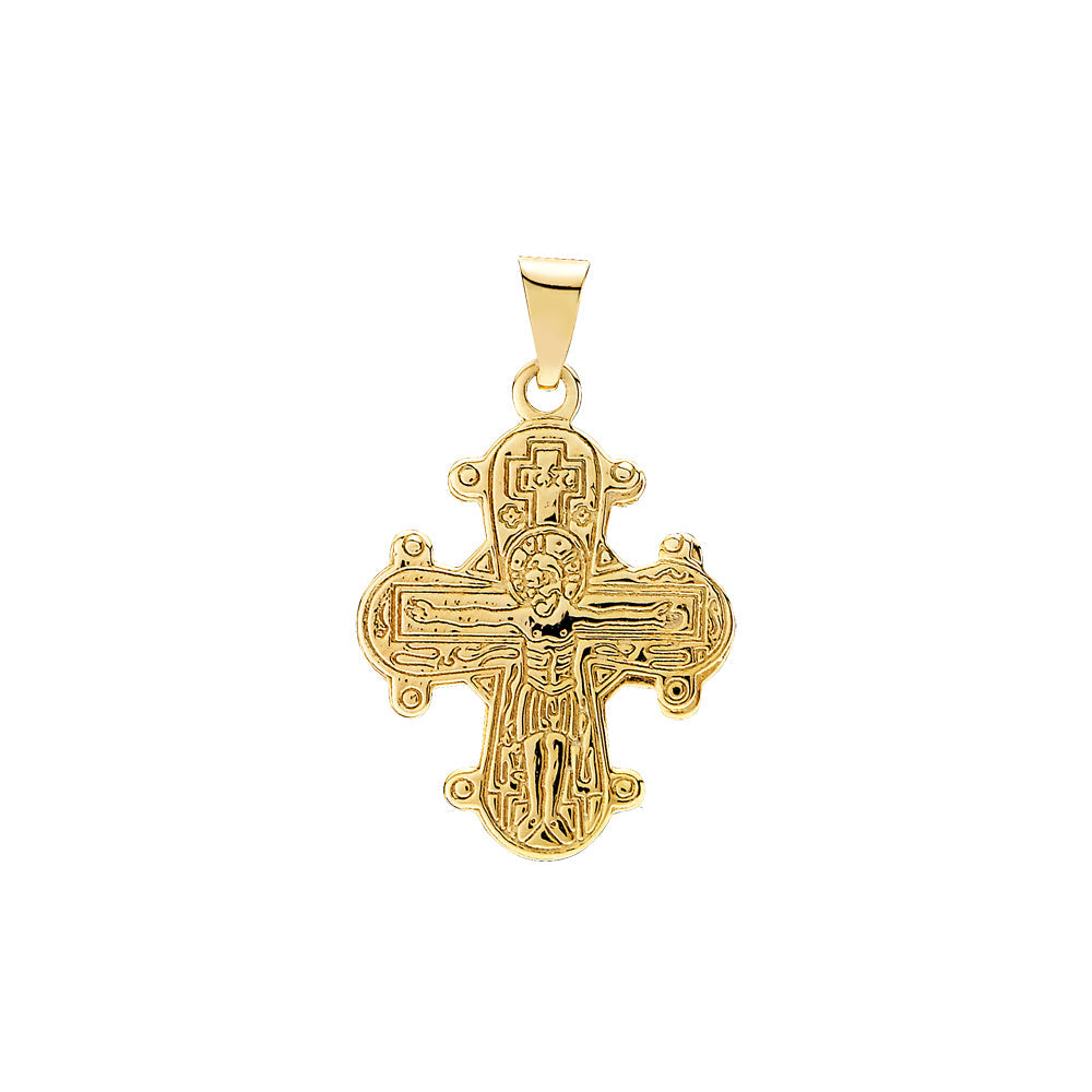 Lund Cph, Daymark cross with Our Father 18x16 mm pendant in 14 kt. gold (585)