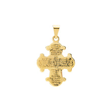 Load image into Gallery viewer, Lund Cph, Daymark cross with Lord&#39;s Prayer 18x16 mm pendant in 8 kt. gold (333)
