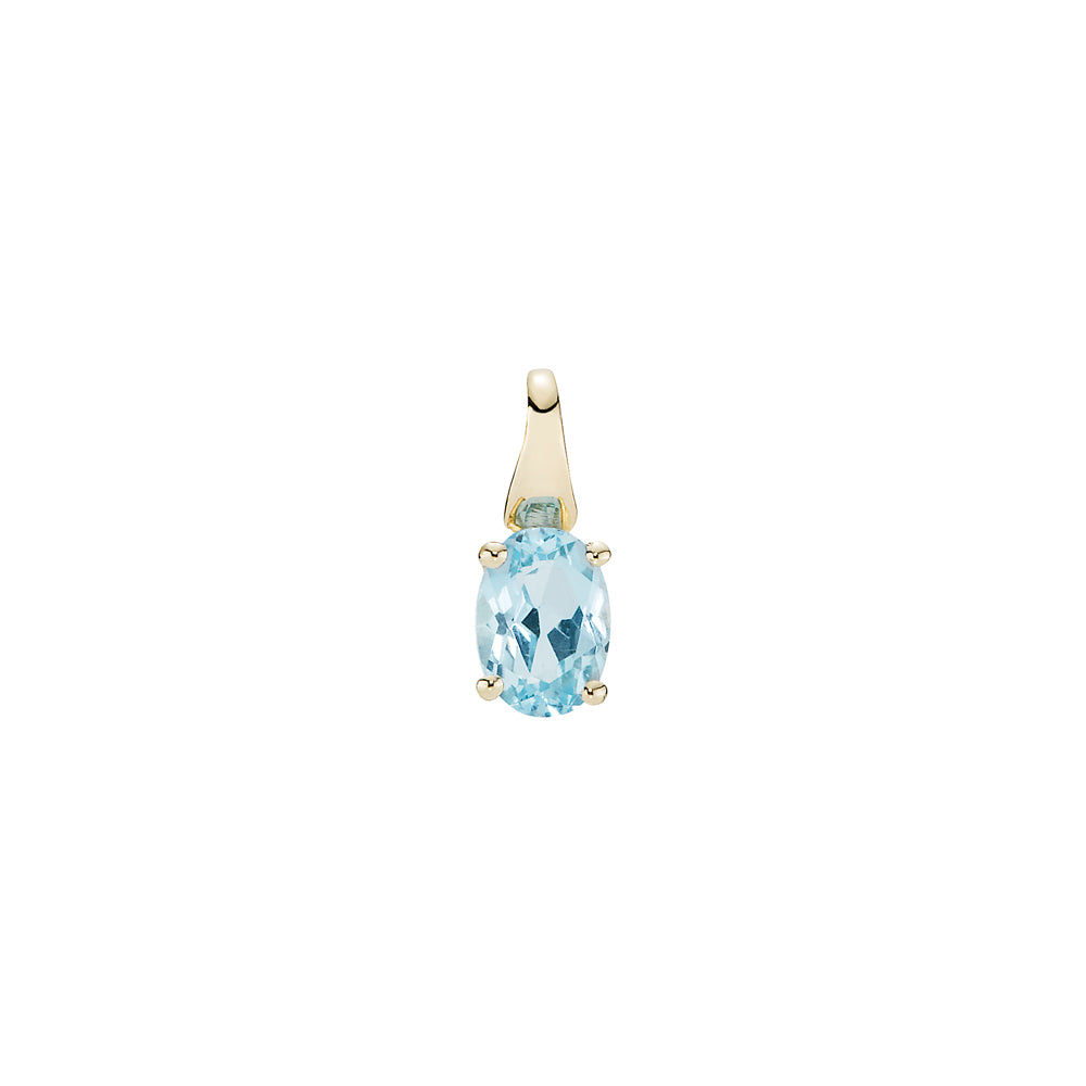 Lund Cph, Pendant with blue topaz, 7x5mm (333)