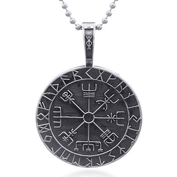 Pendant Road visor with runes sterling silver (925)